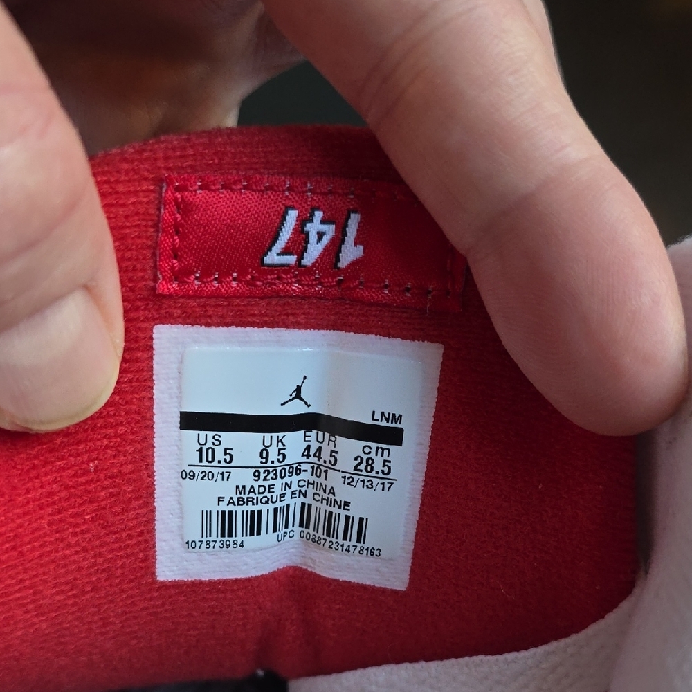 Jordan White and Red Sneakers - Picture 10 of 11